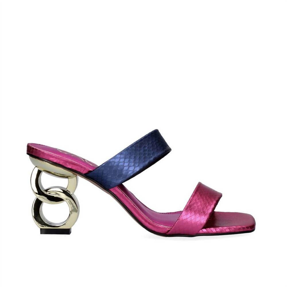 NEW EXE women's lilian 162 low heeled sandal in blue/fushia